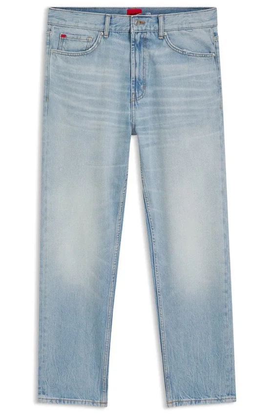 Relaxed-tapered-fit jeans in bright-blue denim Relaxed-tapered-fit jeans in bright-blue denim