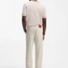 Relaxed-tapered-fit jeans in ecru denim