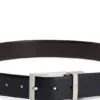 Reversible belt in grained Italian leather with logo keeper Reversible belt in grained Italian leather with logo keeper