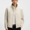Reversible checked jacket with water-repellent finish