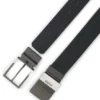 Reversible Italian-leather belt with two buckles