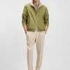 Reversible jacket in peached fabric