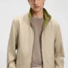 Reversible jacket in peached fabric