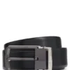 Reversible leather belt with smooth and textured finishes Reversible leather belt with smooth and textured finishes
