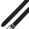 Reversible leather belt with smooth and textured finishes Reversible leather belt with smooth and textured finishes