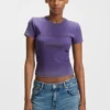 Rhinestone-logo slim-fit T-shirt in stretch cotton