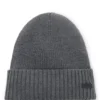 Rib-knit virgin-wool beanie with logo plaque