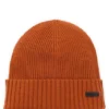 Rib-knit virgin-wool beanie with logo plaque