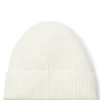 Rib-knit virgin-wool beanie with logo plaque