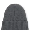 Rib-knit virgin-wool beanie with logo plaque