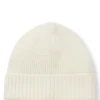 Rib-knit virgin-wool beanie with logo plaque