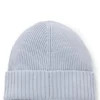 Rib-knit virgin-wool beanie with logo plaque
