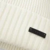Rib-knit virgin-wool beanie with logo plaque
