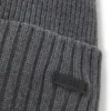 Rib-knit virgin-wool beanie with logo plaque