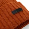Rib-knit virgin-wool beanie with logo plaque