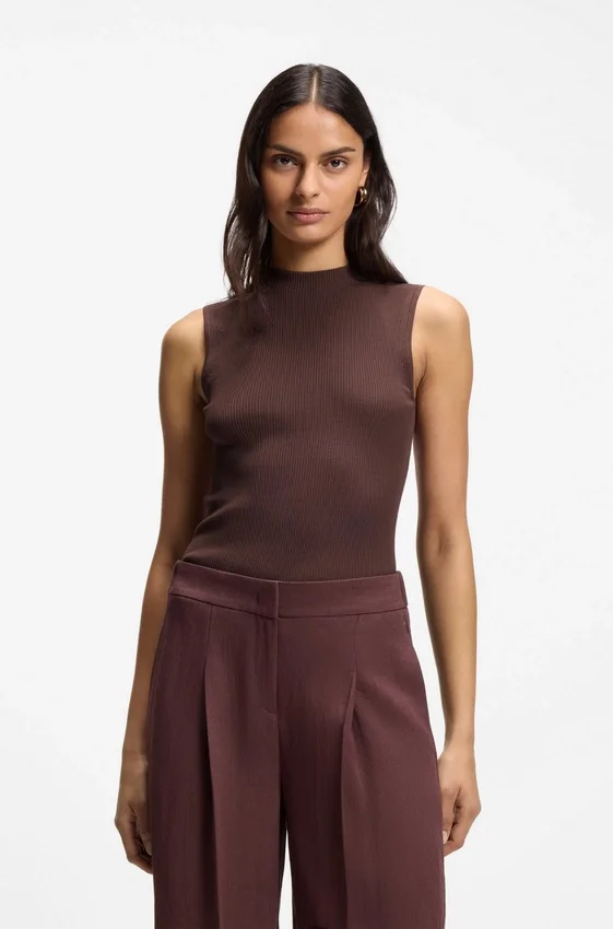Ribbed top with mock neckline Ribbed top with mock neckline