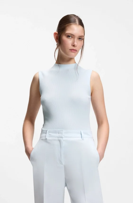 Ribbed top with mock neckline Ribbed top with mock neckline