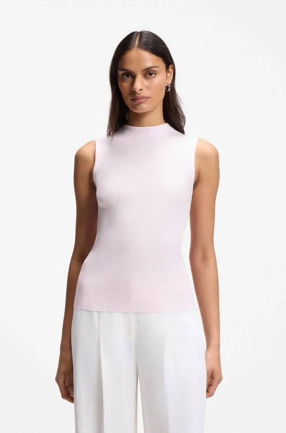 Ribbed top with mock neckline Ribbed top with mock neckline