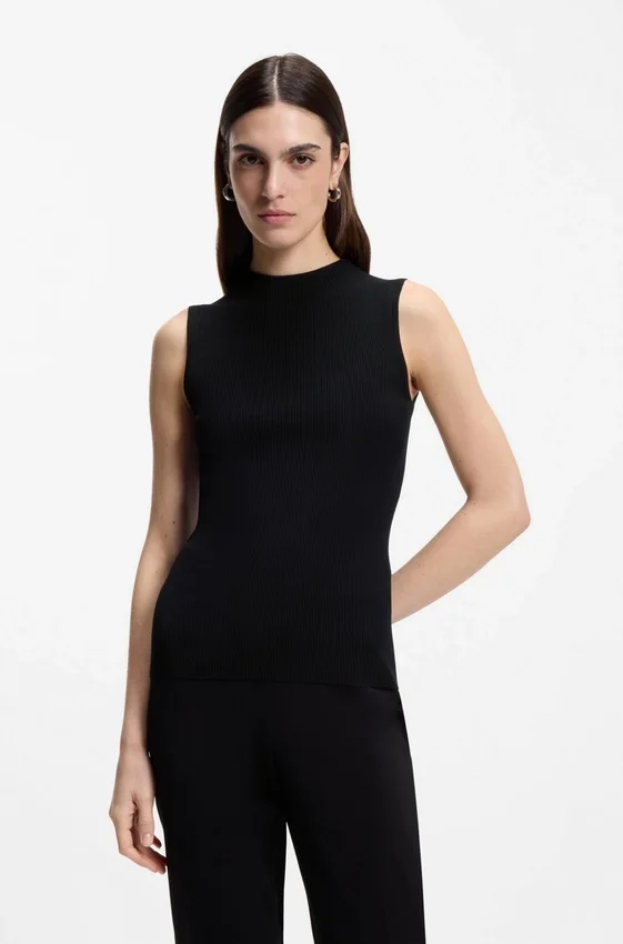 Ribbed top with mock neckline Ribbed top with mock neckline