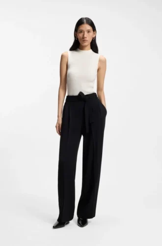 Ribbed top with mock neckline