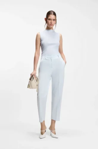 Ribbed top with mock neckline