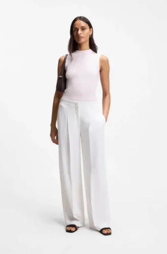 Ribbed top with mock neckline
