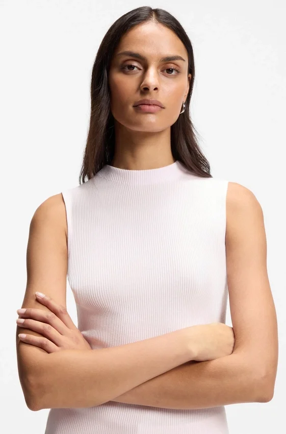 Ribbed top with mock neckline Ribbed top with mock neckline