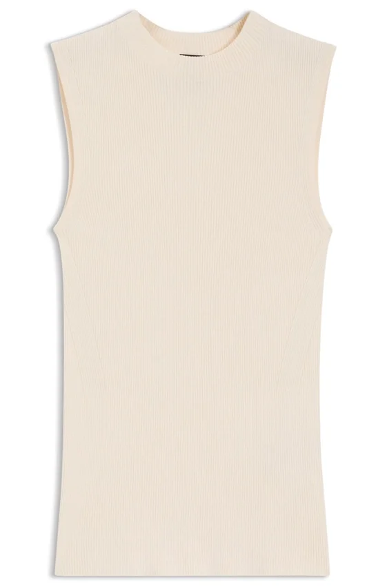 Ribbed top with mock neckline Ribbed top with mock neckline