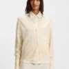 Ribbed-trim cardigan in cashmere