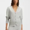 Ribbed-trim cardigan in cashmere