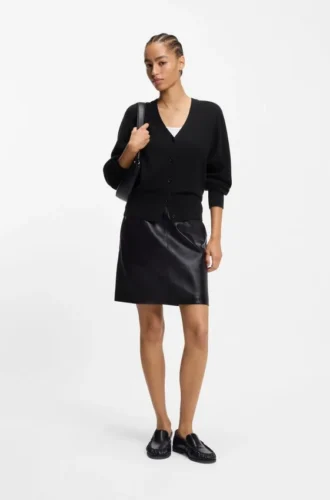 Ribbed-trim cardigan in cashmere