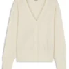 Ribbed-trim cardigan in cashmere