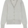 Ribbed-trim cardigan in cashmere