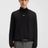 Rollneck cotton T-shirt with logo