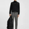 Rollneck cotton T-shirt with logo