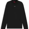 Rollneck cotton T-shirt with logo