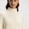 Rollneck sweater dress in virgin wool and cashmere