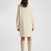 Rollneck sweater dress in virgin wool and cashmere