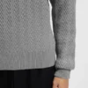 Rollneck sweater in herringbone virgin wool