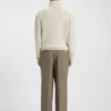 Rollneck sweater in herringbone virgin wool