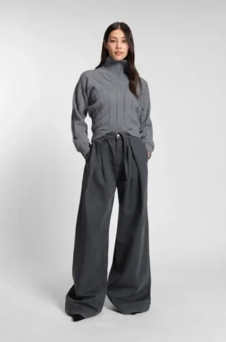Rollneck sweater in virgin wool and cashmere