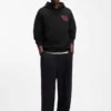 Rose-artwork hoodie in cotton terry