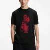 Rose-artwork T-shirt in cotton jersey