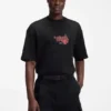 Rose-artwork T-shirt in cotton jersey