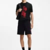 Rose-artwork T-shirt in cotton jersey