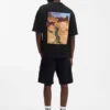 Rose-artwork T-shirt in cotton jersey