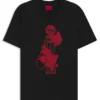 Rose-artwork T-shirt in cotton jersey