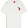 Rose-artwork T-shirt in cotton jersey