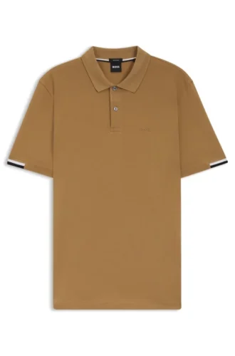 Rubberised-logo polo shirt in mercerised cotton
