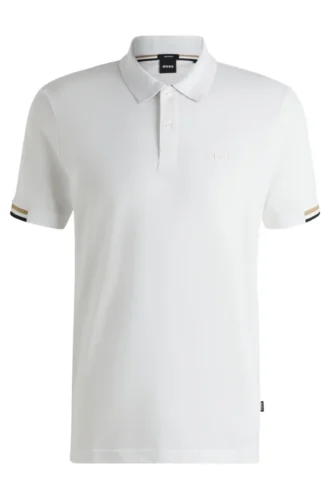 Rubberised-logo polo shirt in mercerised cotton Rubberised-logo polo shirt in mercerised cotton
